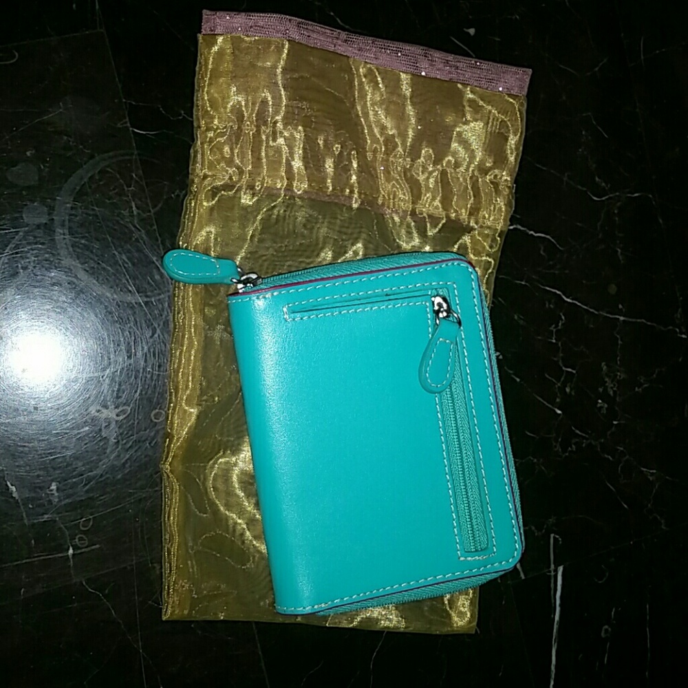 Baekgaard Zip Around Sm Wallet Aqua Leather Like